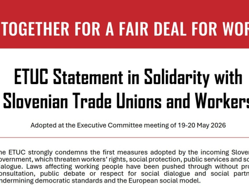 ETUC Statement in Solidarity with Slovenian Trade Unions and Workers