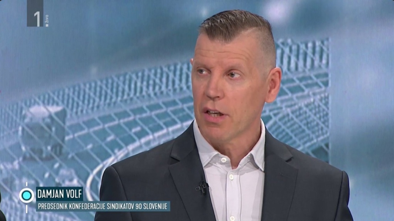 V oddaji »Tarča« je sodeloval Damjan Wolf, predsednik Konfederacije sindikatov 90 Slovenije, ki je v razpravo vnesel jasno, nepopustljivo in sindikalno ostro perspektivo.