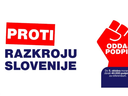 IZJAVA ZA JAVNOST OB ZAČETKU ZBIRANJA 40.000 PODPISOV ZA RAZPIS REFERENDUMA O ZAKONU O INTERVENTNIH UKREPIH ZA RAZVOJ SLOVENIJE ZAKONU ZA RAZKROJ SLOVENIJE