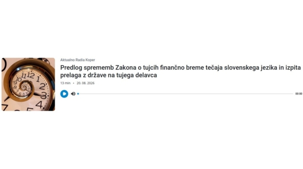 Predlog sprememb Zakona o tujcih finančno breme tečaja slovenskega jezika in izpita prelaga z države na tujega delavca